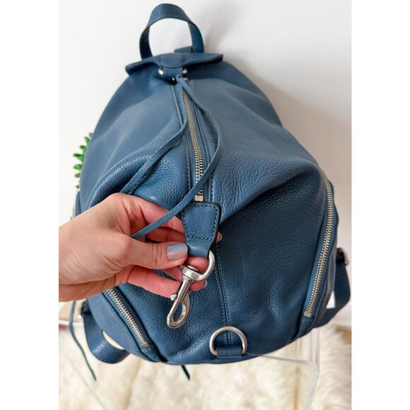 Rebecca Minkoff Julian Backpack Purse in Blue Pebbled Leather - Picture 12 of 12
